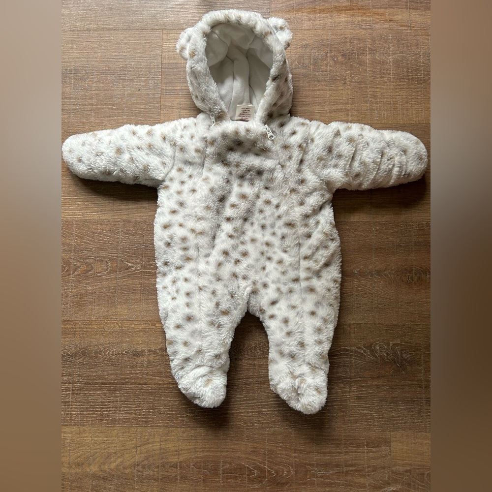 FIRST WISH 0-3 Month Baby Snow leopard Snowsuit
